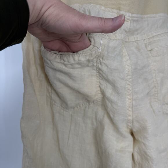Toad & Co Lina Linen Pants Size Large Ivory Beige Pull on 32" Inseam - Picture 10 of 16